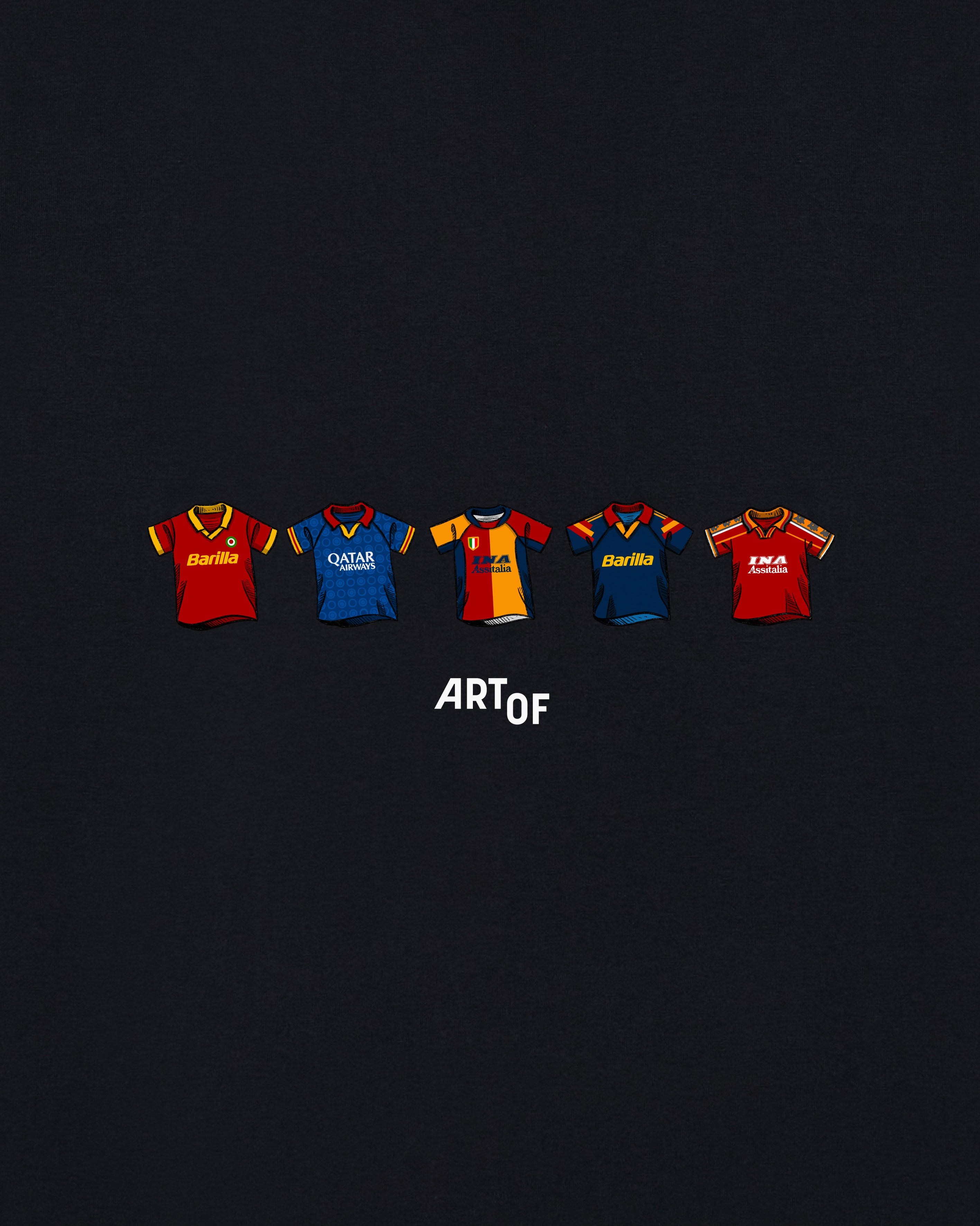ART OF Roma Printed Classics Tee | Black Graphic Football T-shirt