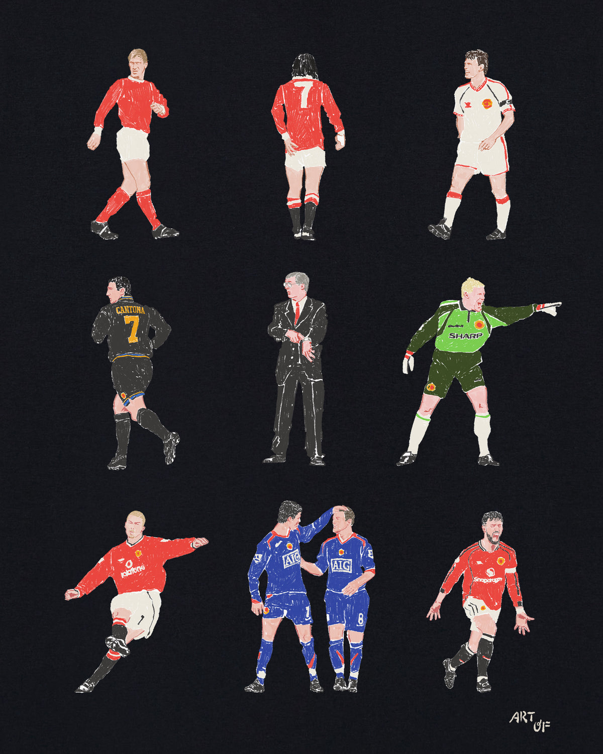 ART OF x United Generations Tee | MUFC Black Graphic Football T-shirt