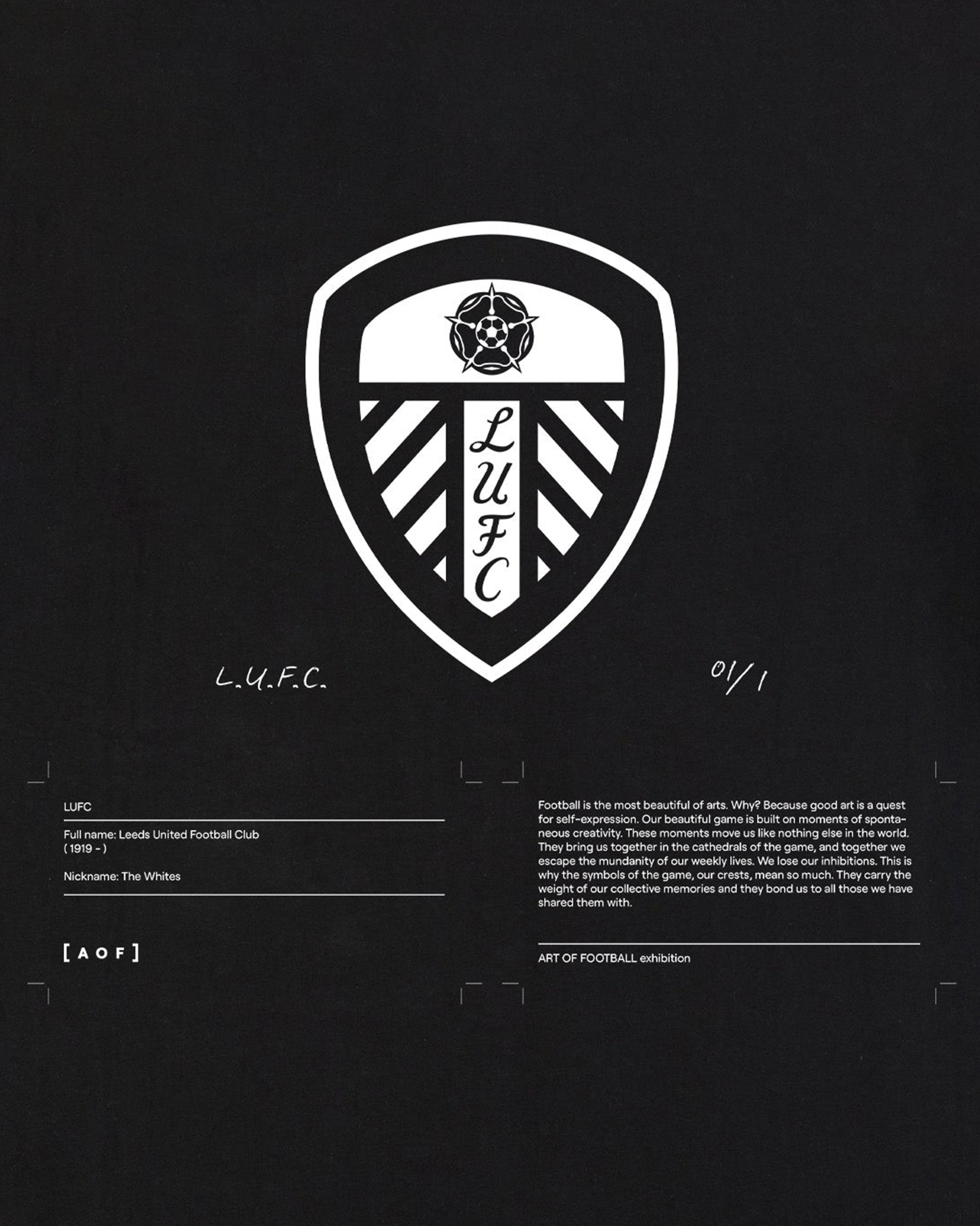 AOF x Leeds Exhibition Tee | Black Graphic T-shirt | Art of Football