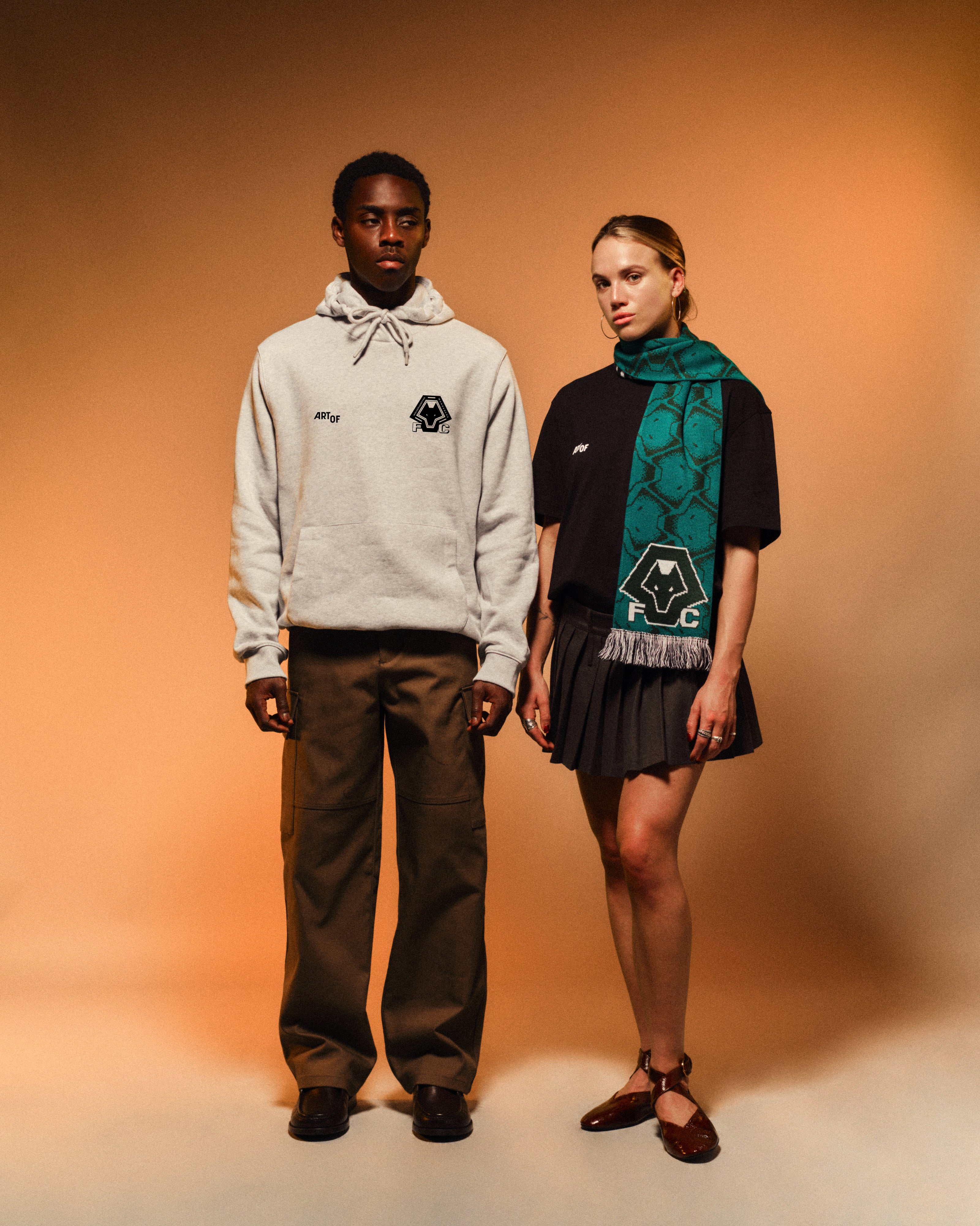 ART OF x Wolves Heritage Hoodie | Grey Printed Football Sweat