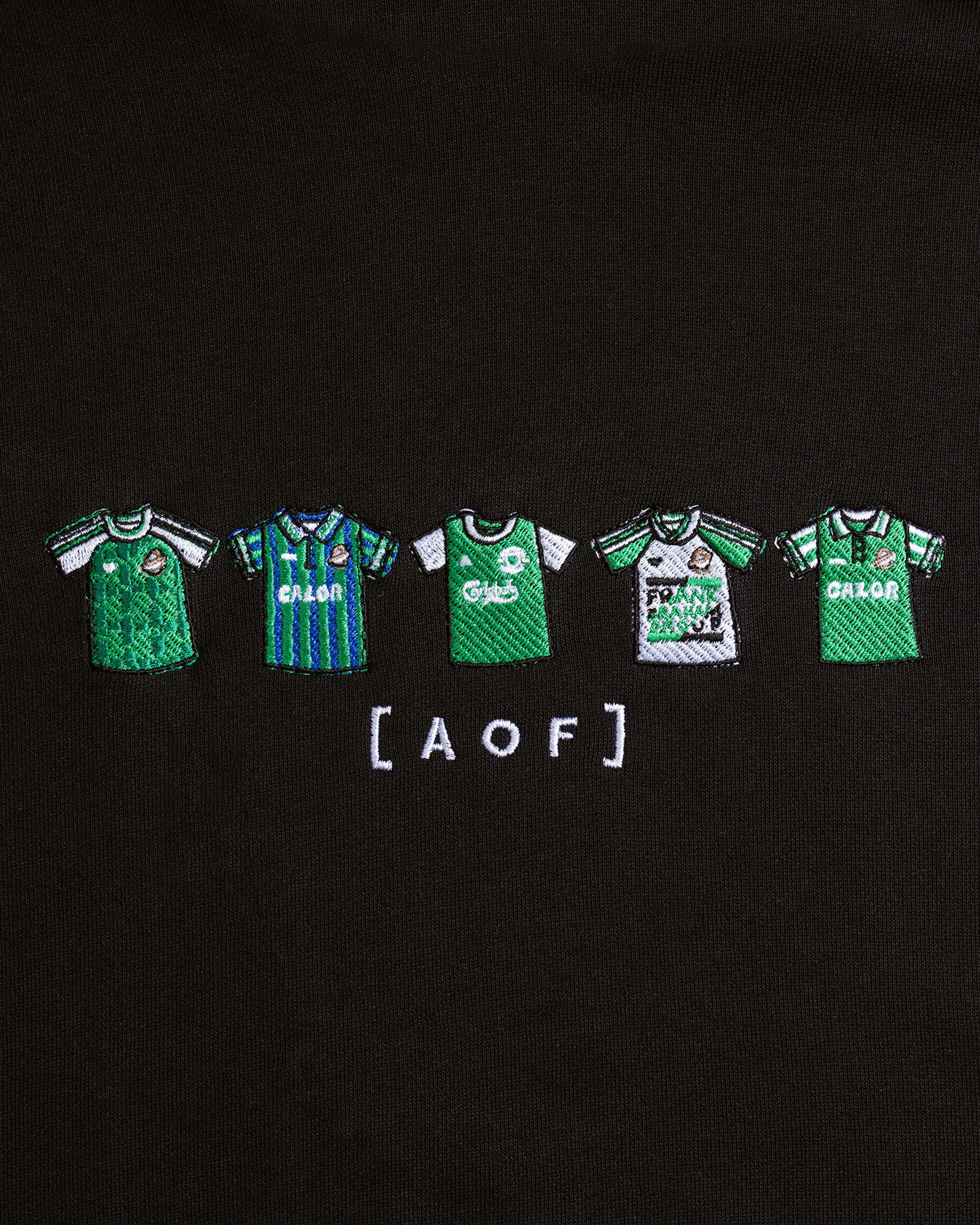 AOF Hibernian Embroidered Classics | Black Hoodie | Art of Football