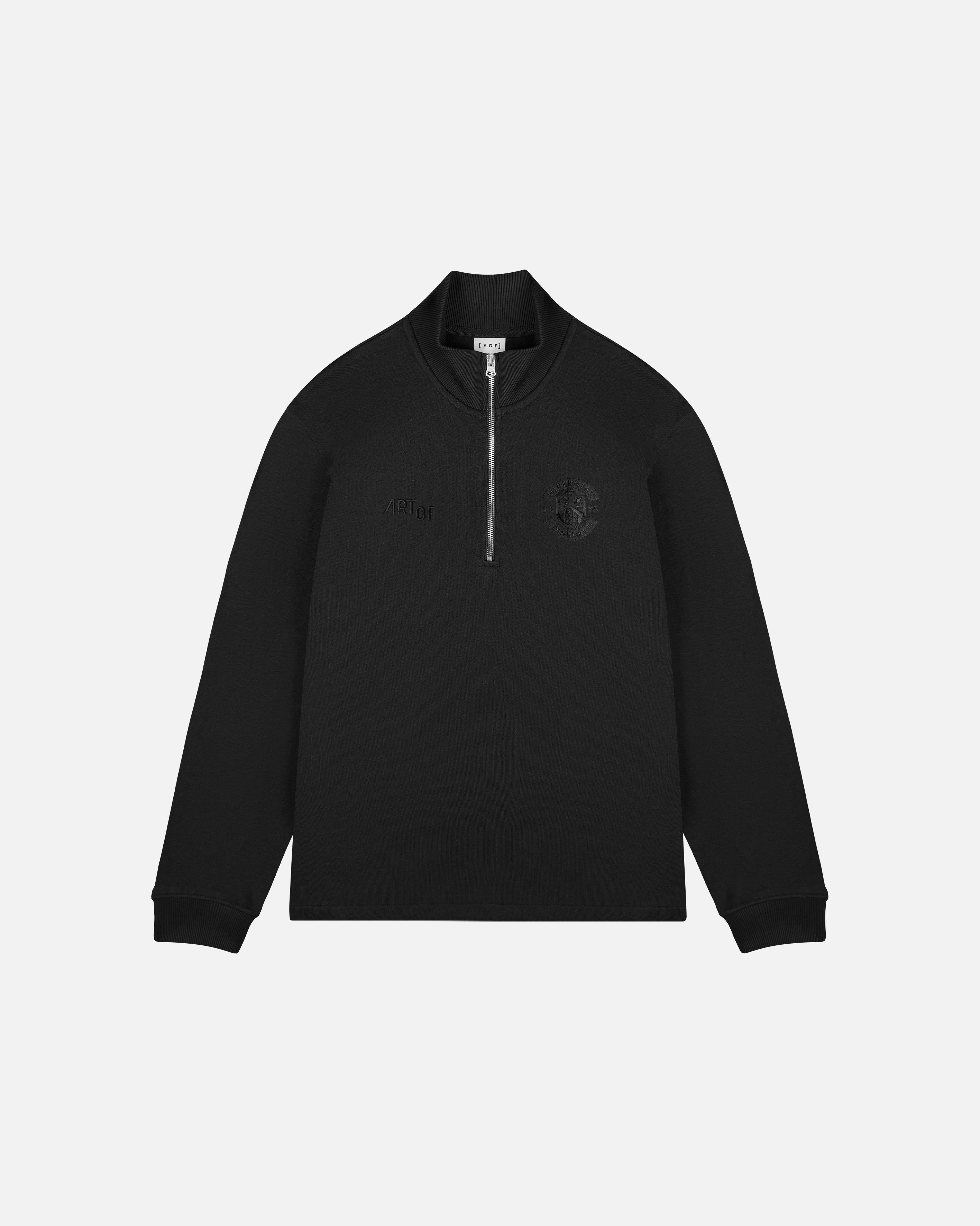 ART OF Football x Hibernian Blackout Quarter Zip Black Sweat | AOF