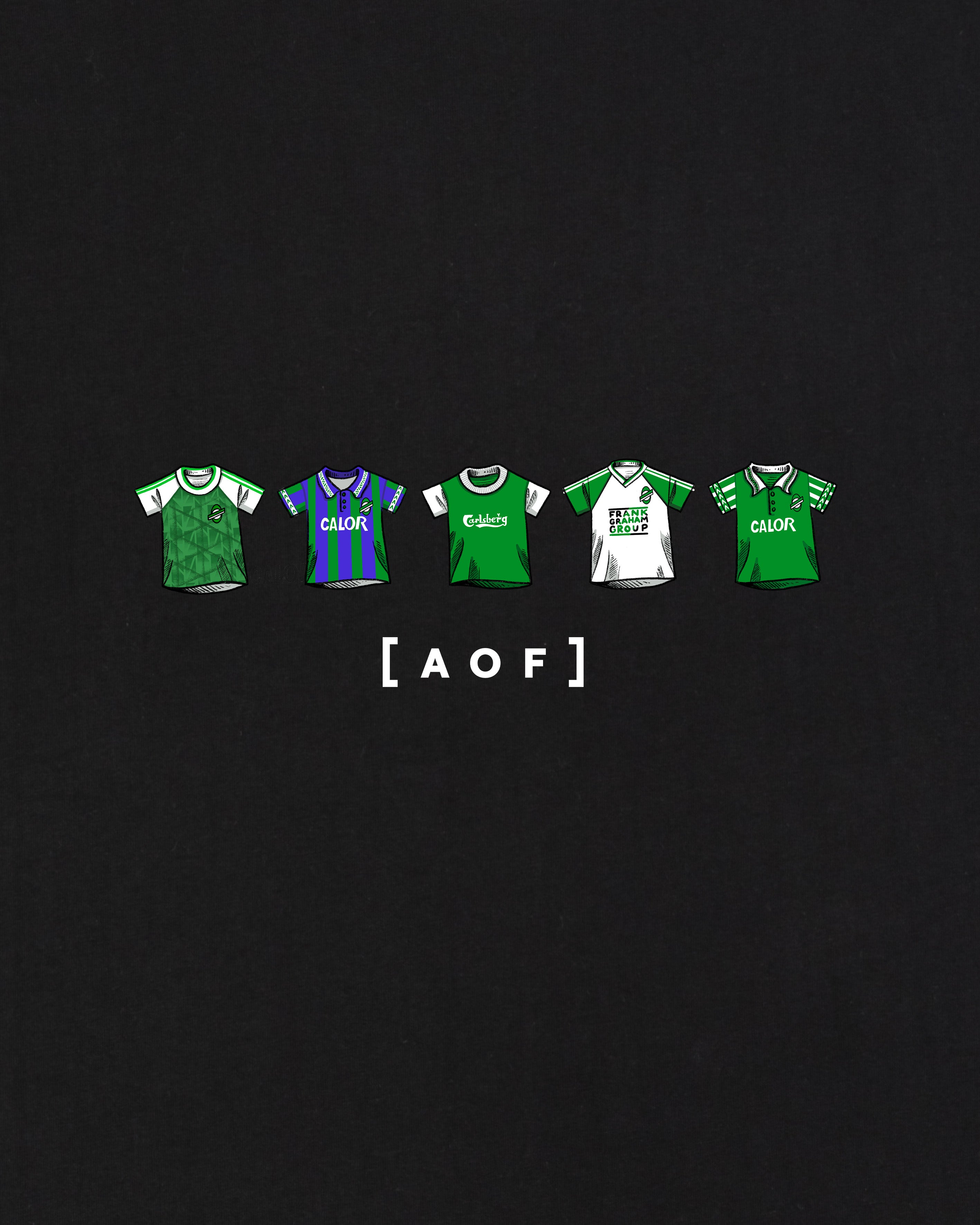 AOF Hibs Printed Classics Tee | Black & White Graphic T-shirt
