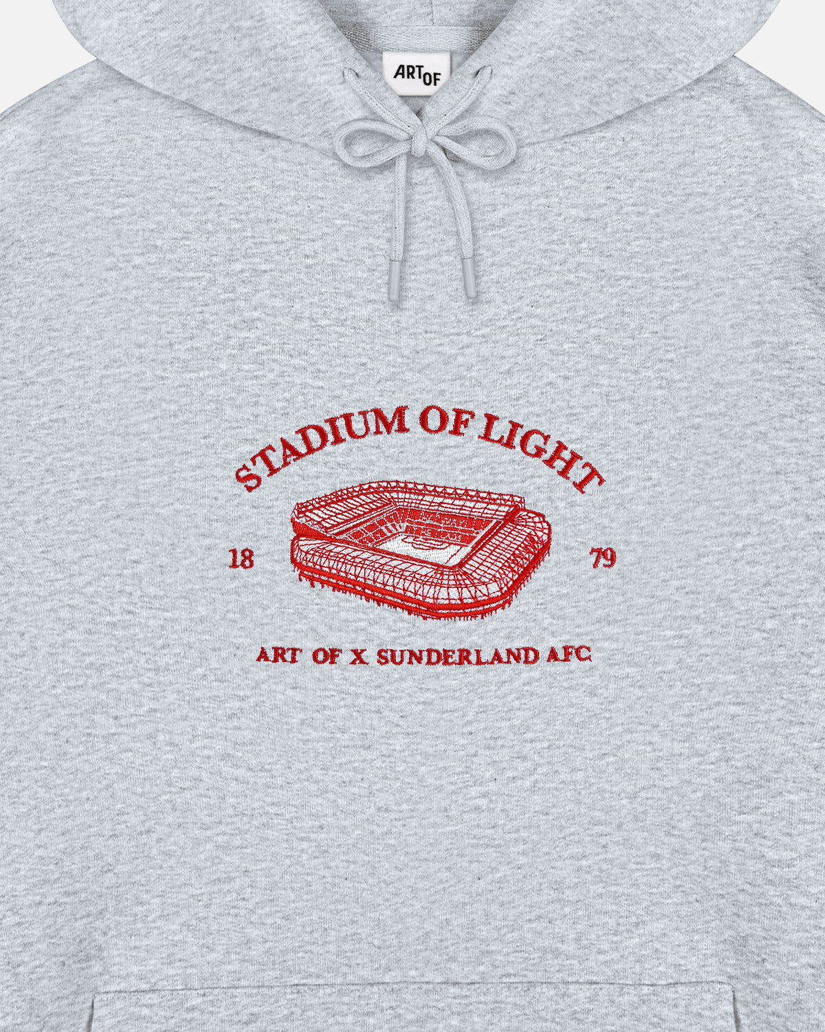 ART OF x Sunderland Stadium Hoodie | Grey Embroidered Football Sweat