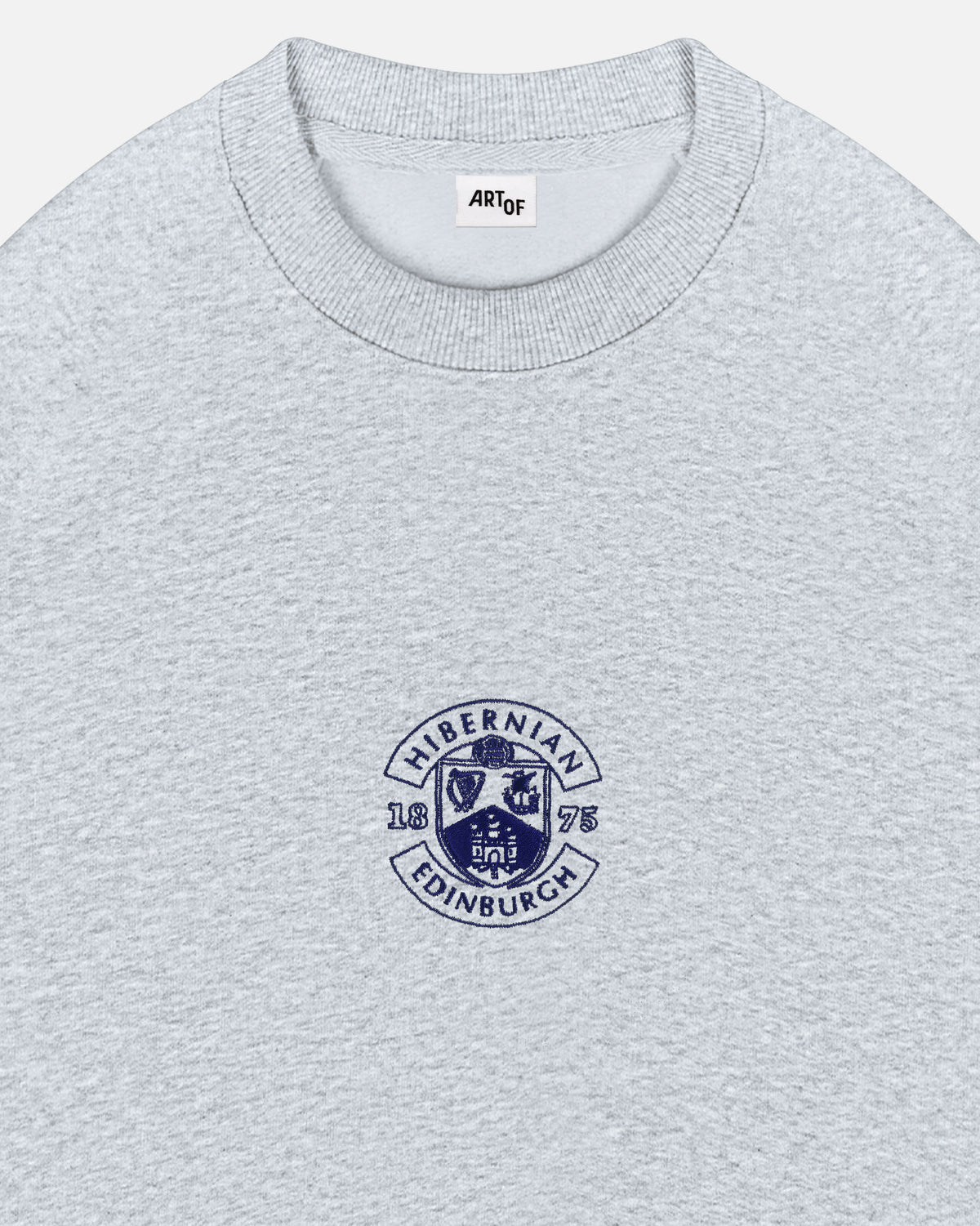 ART OF x Hibernian Single Colour Crest Sweat | Grey Football Jumper